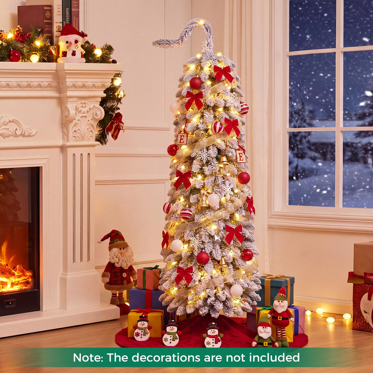 5/6FT Pre-lit Christmas Tree, Hinged Xmas Tree