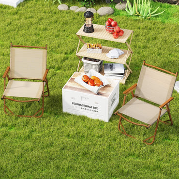 Set of 2 Portable Beach Chairs for Adults with Armrests