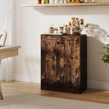 Wooden Storage Cabinet, Freestanding Buffet Sideboard with Doors & Shelves