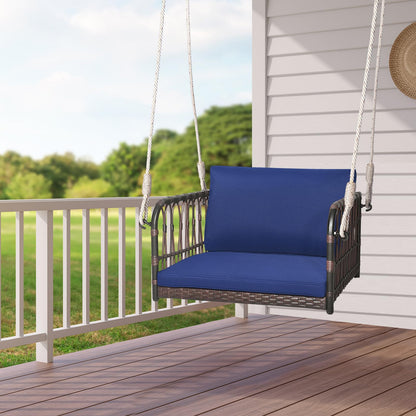 Patio Porch Swing Chair with Back and Seat Cushion for Patio Balcony Backyard