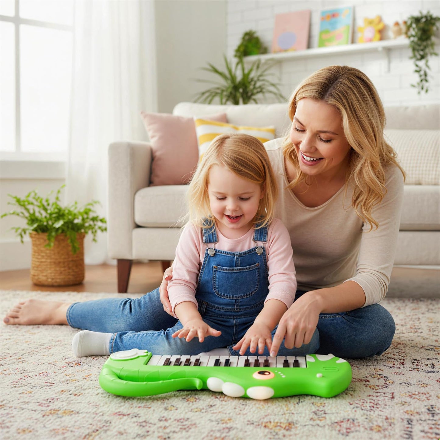 Kids Piano Keyboard, 25 Key Portable Digital Piano with Built-in Music & Light