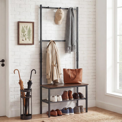 Coat Rack with Shoe Storage Bench, Freestanding Hall Tree Coat Stand with Hooks