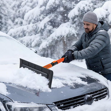 2 in 1 Extendable Snow Shovel 41” Ice Scraper