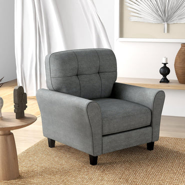 Tufted Upholstered Accent Chair with Non-slip Foot Pads