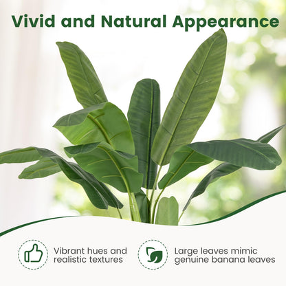 Bird of Paradise Artificial Plant Faux Banana Leaf Tree