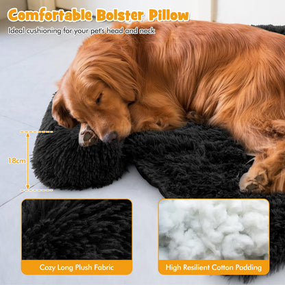 Fluffy Dog Mat Couch Cover Protector with Detachable Washable Cover and Anti-slip Bottom