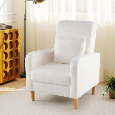 Modern Upholstered Sofa Chair with Lumbar Pillow for Living Room