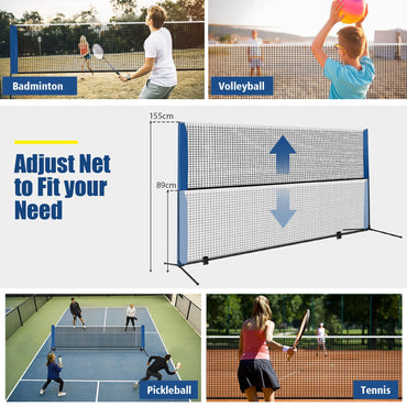Adjustable Badminton Net Set for Backyard Driveway Beach Portable