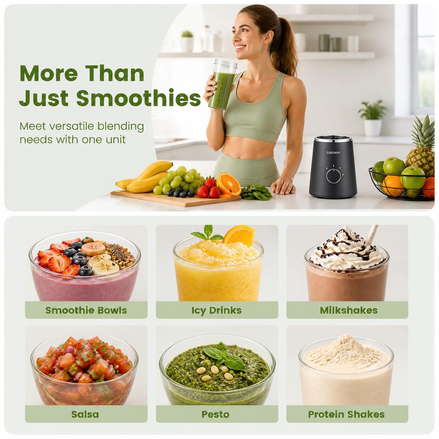 Personal Blender & Smoothie Maker with 600ml BPA-Free Cup & 3 Speed