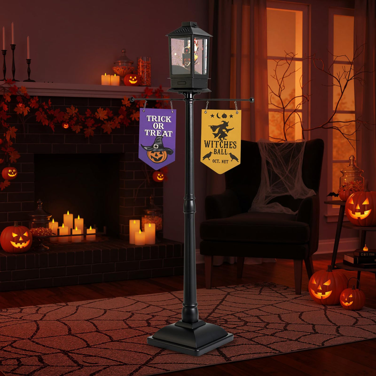 156 CM Halloween Lamp Post Sound-Activated Halloween Street Lamp