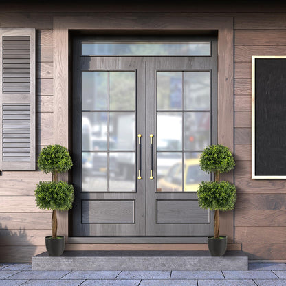 100 CM Artificial Boxwood Topiary Ball Tree with Cement-filled Plastic Pot