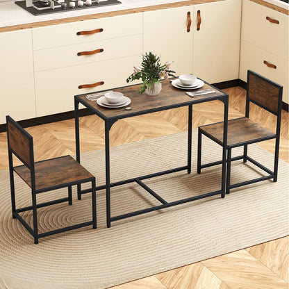 Dining Table and Chairs Set, Breakfast Table Furniture with 2 High Back Chairs