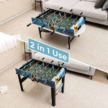 Freestanding Soccer Game Table with Removable Legs for Home Game Room Bar