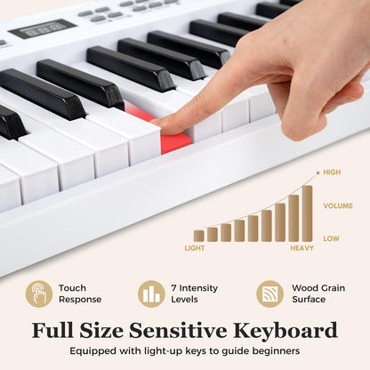 61 Key Folding Digital Piano Keyboard, Portable Full Size Electric Piano