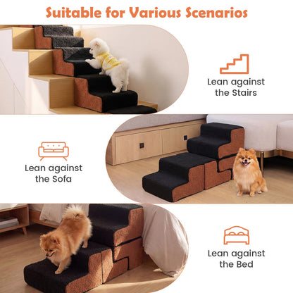 Dog Ladder with Removable Cover and Non-Slip Bottom