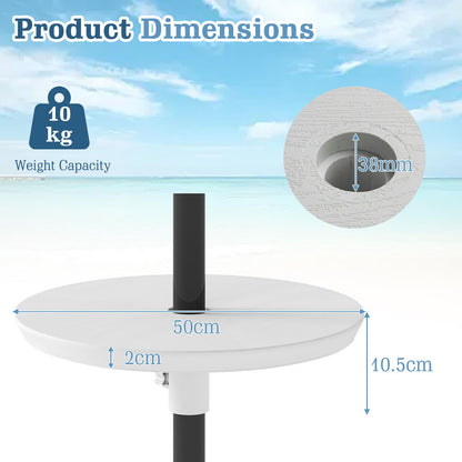 Outdoor Umbrella Table, Adjustable Round Parasol Table Cup Holder