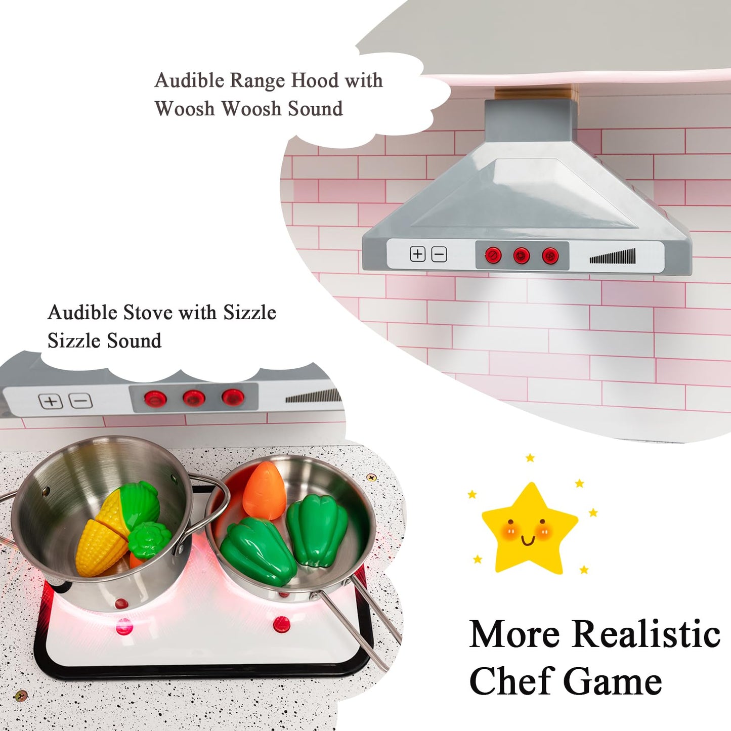 Kids Corner Kitchen Playset with Apron and Chef Hat