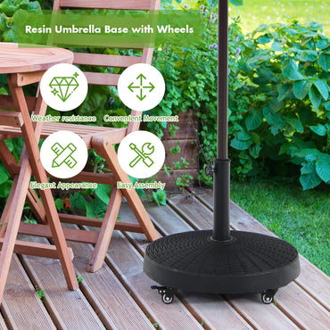 24kg Heavy Duty Resin Parasol Base with Wheels