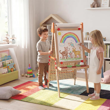 4-in-1 Wooden Kids Art Easel with Paper Roll
