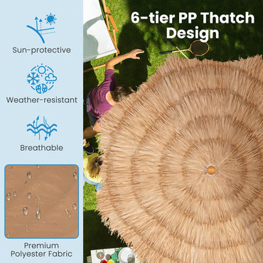 1.7m Garden Hawaii Parasol with Foldable Stand and Carry Bag