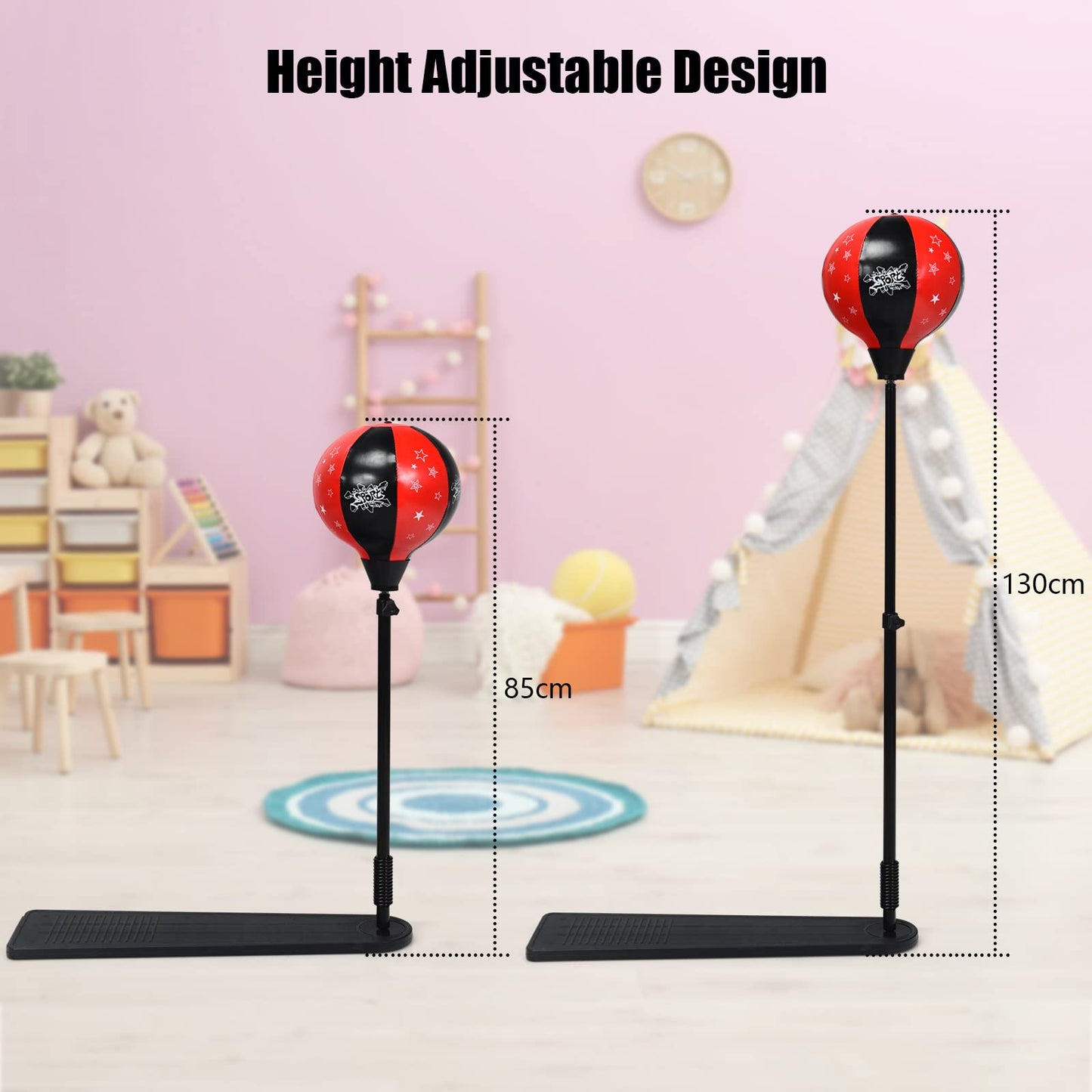 Punching Bag with Stand and Gloves