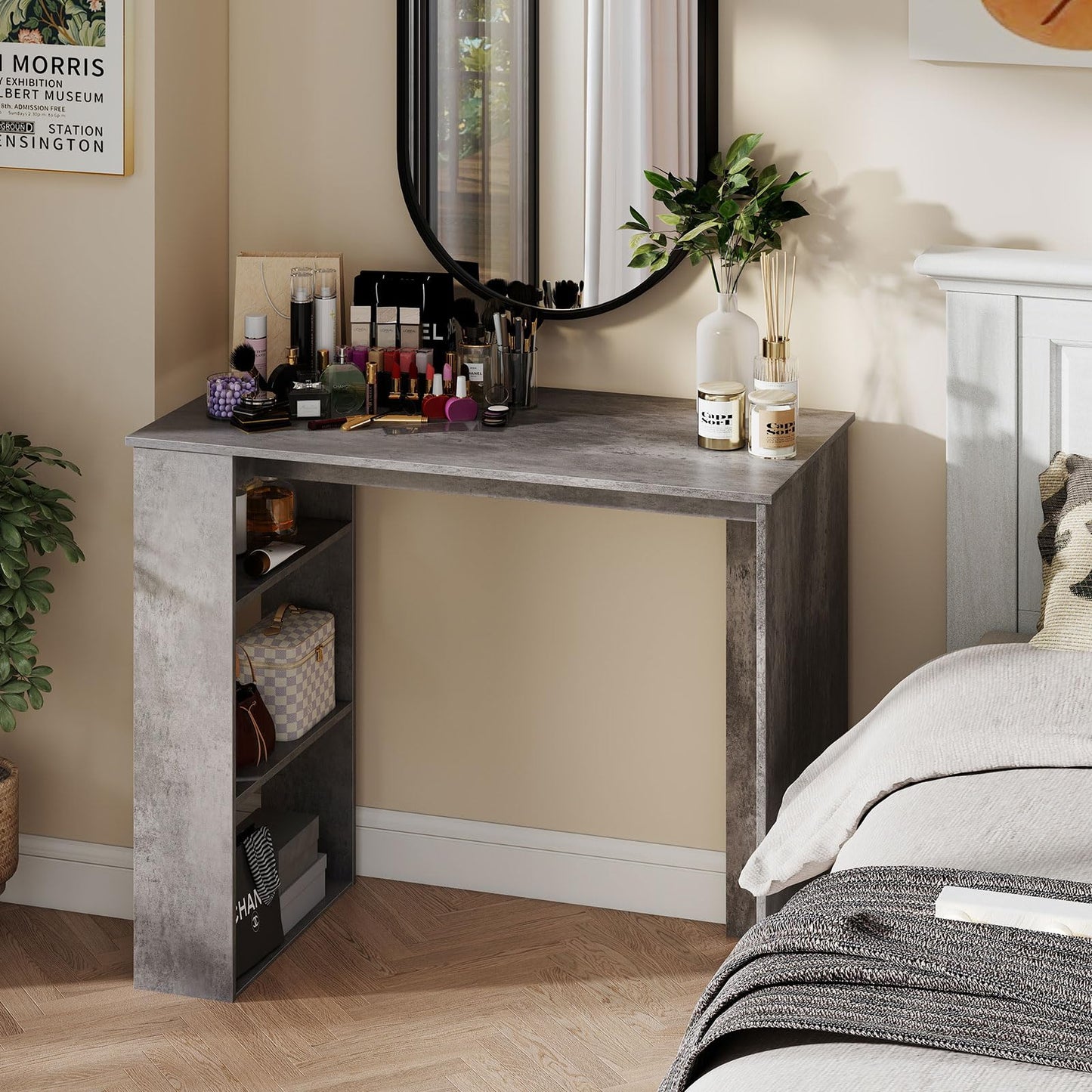 Computer Desk with Bookshelf for Study Living Room