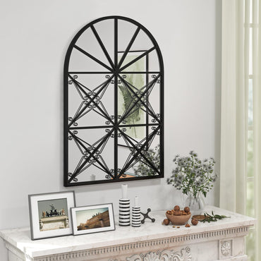 Arched Window Pane Decorative Mirror
