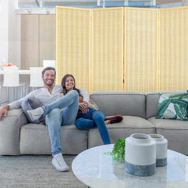 Folding Room Dividers, 4 Panel Bamboo Privacy Screen, Portable Partition Wall