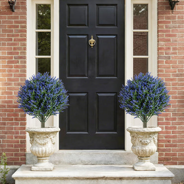 Sun-proof Fake Floral Greenery Topiary Plants for Porch, Garden, Yard (60cm, Lavender Tree)