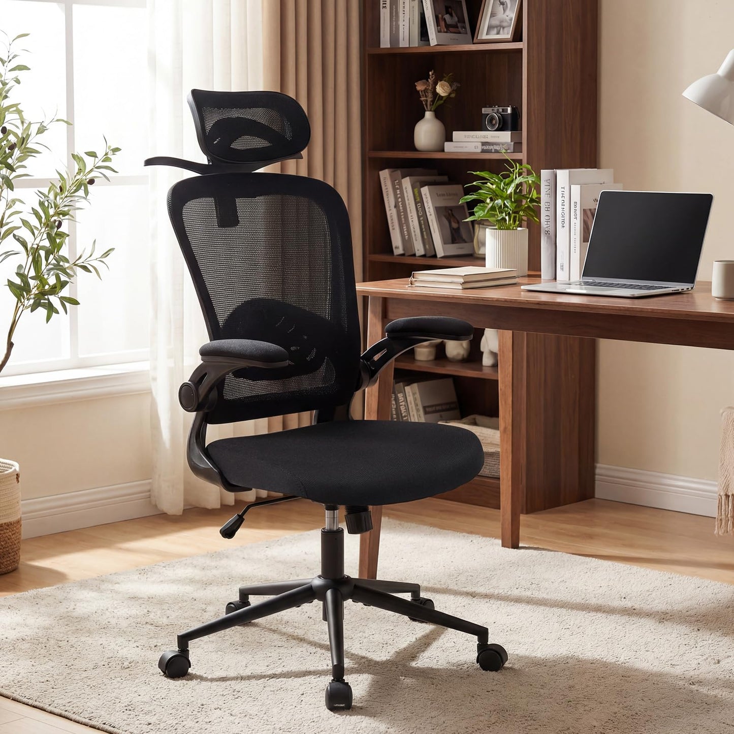 Ergonomic Mesh Office Chair with 3D Headrest and Adjustable Lumbar
