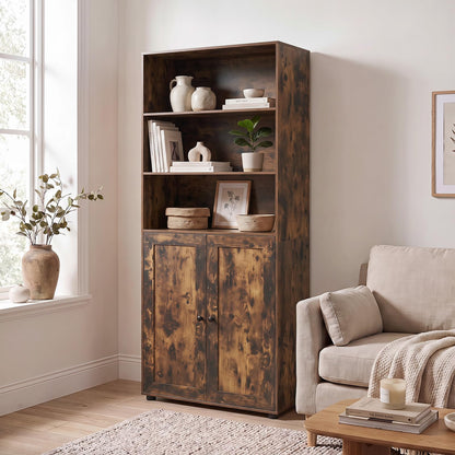 181 CM Tall Bookcase with 3 Shelves and Adjustable Shelf for Home Office