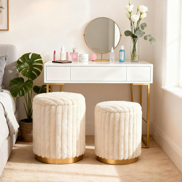 Modern Ottoman Set of 2 with Detachable Lids and Hidden Storage Space