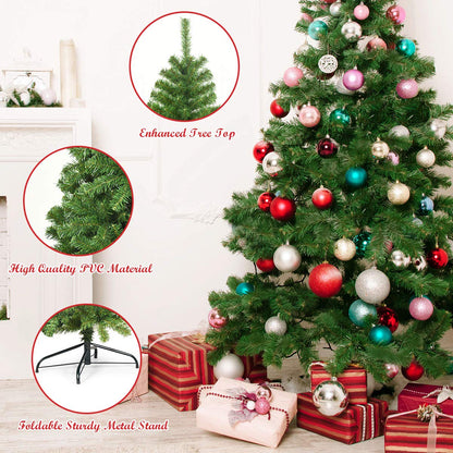 6FT Artificial Christmas Tree with 928 Branch Tips and Metal Stand