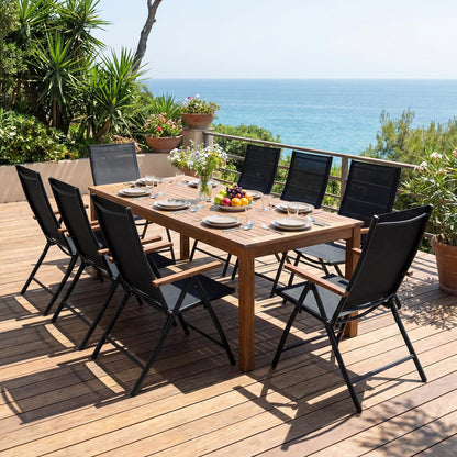 Folding Garden Chairs Set of 2/4, Outdoor Dining Chairs with Adjustable Backrest