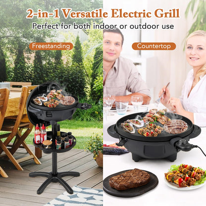 Indoor Outdoor Grill with 2-Zone Non-Stick Grilling Plate