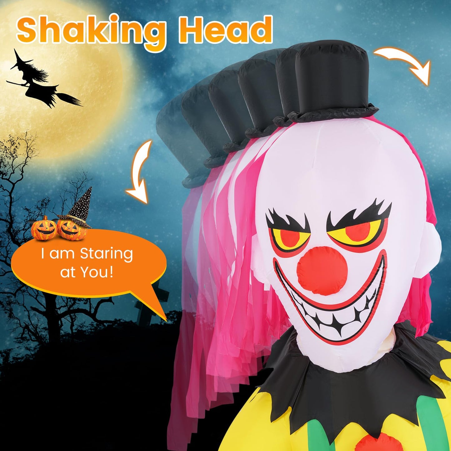 240 CM Giant Halloween Inflatables with Hammer and Sandbags