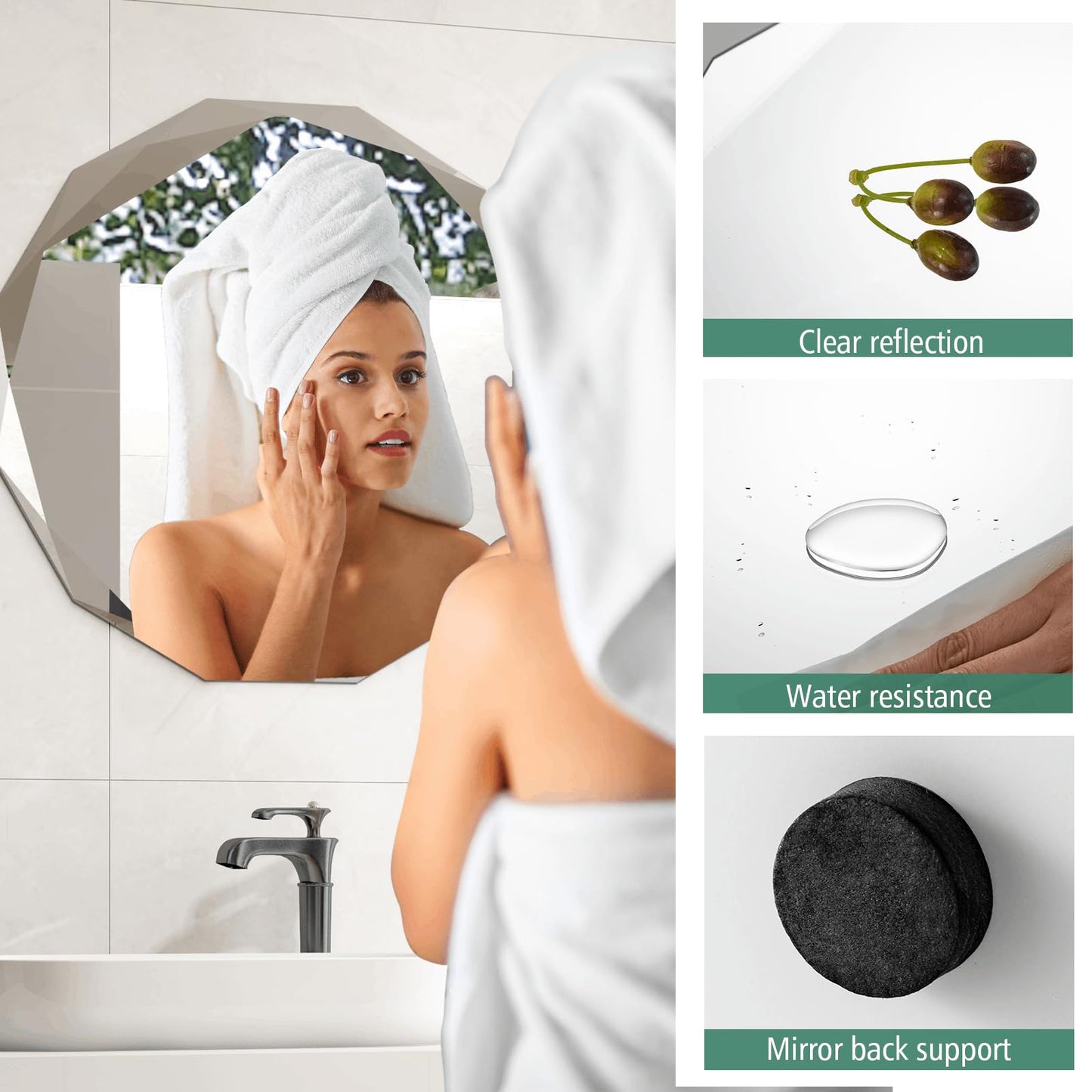 Premium Silver Polished Frameless Wall Mount Mirror