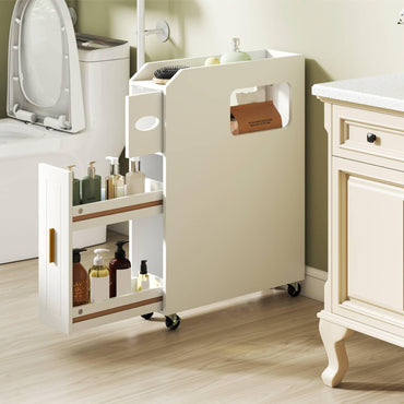16 CM Small Bathroom Storage Cabinet with Slide Out Drawer