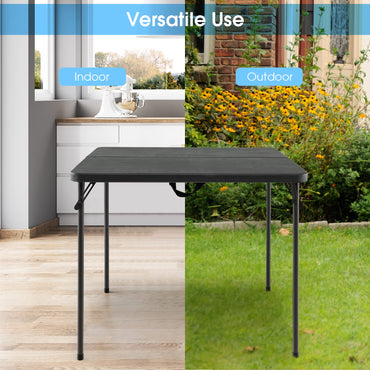 Portable Plastic Dining Camping Trestle Table for Indoor Outdoor Use