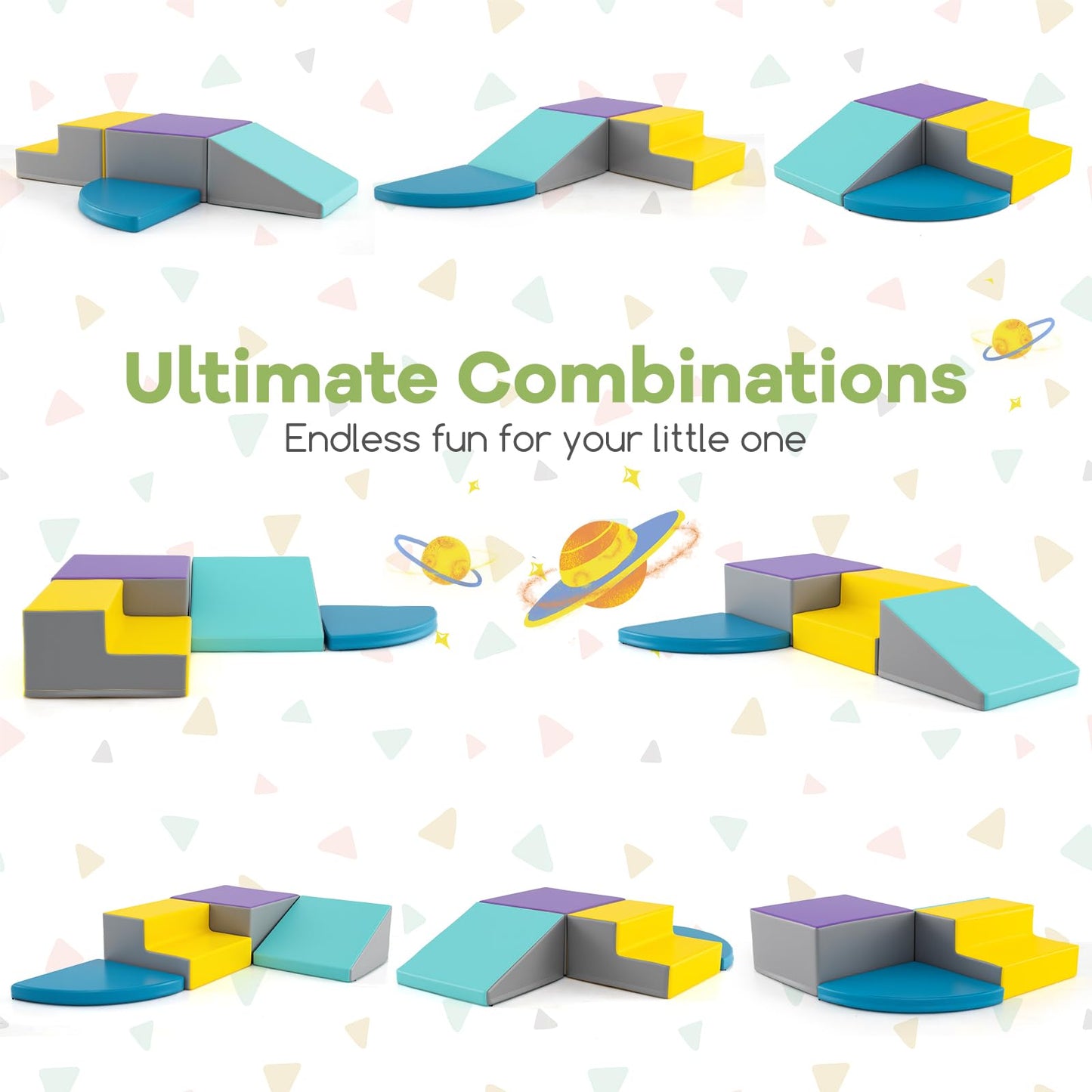 4-Piece Climb and Crawl Foam Block Play Set for Infant Baby