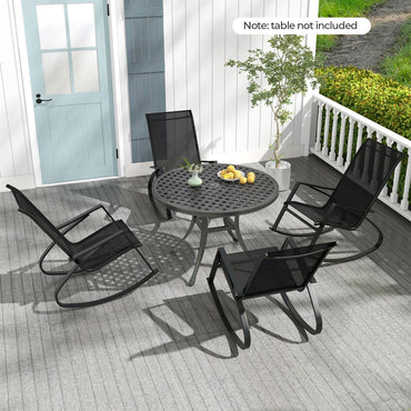 2 Pieces Outdoor Rocking Armchairs Relax Porch Rocker with Non-Slip Rubber Mats