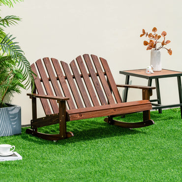2 Person Outdoor Rocking Adirondack Chair Bench for Kids