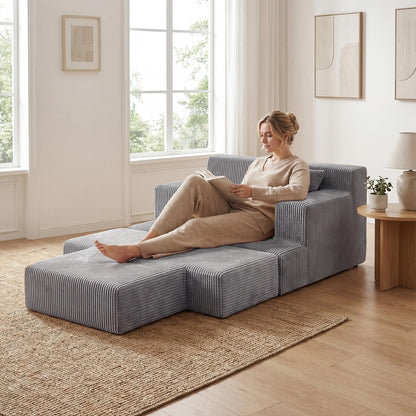 Folding Sofa Bed, Convertible Sleeper Chair Floor Sofa, No Assembly