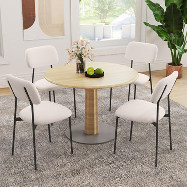 Modern Linen Fabric Dining Chair Set of 4