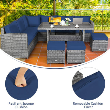 7-Piece Patio Furniture Set with Back and Seat Cushions