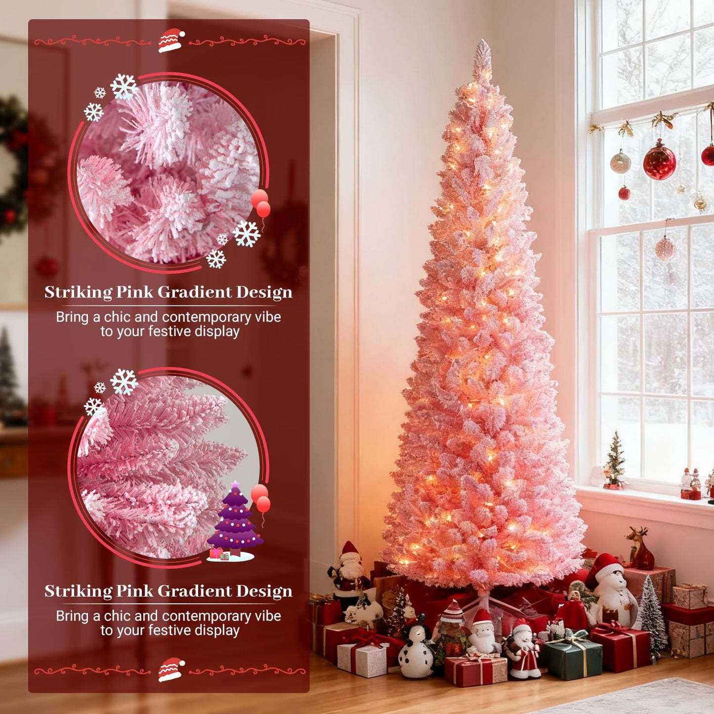 Artificial Christmas Tree with 392 Flocked Branch Tips