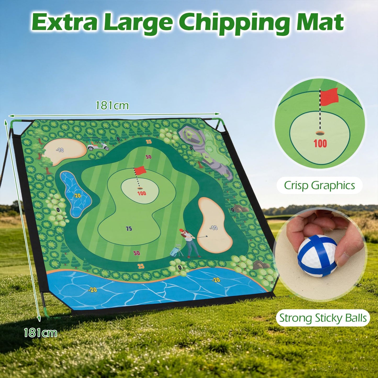 Large Golf Chipping Game Set for Adults & Kids
