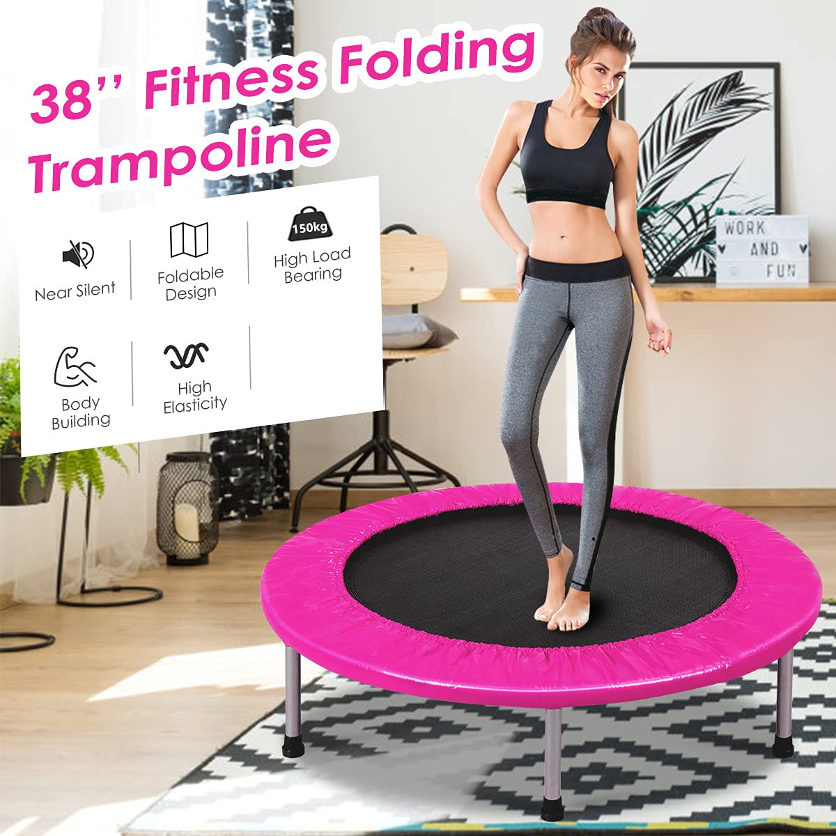 Foldable Fitness Exercise Rebounder