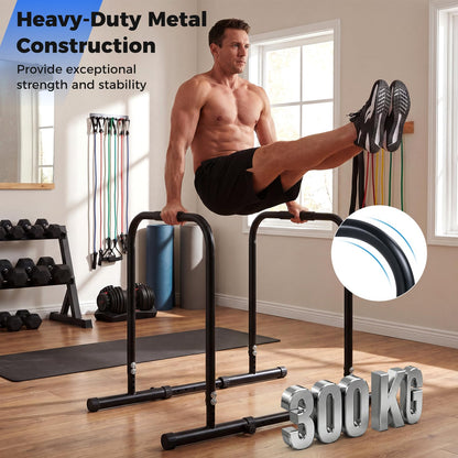 Dip Bar Station, Adjustable Pull Up Bars, 300KG Capacity