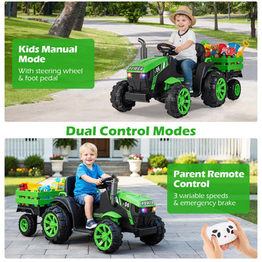 24V Ride On Tractor with RGB LED Headlights and Parent Remote Control